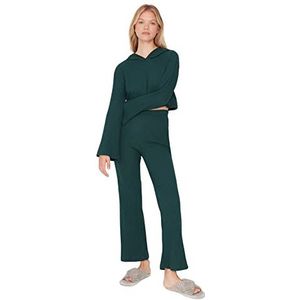 Trendyol Trendyol__PLACEHOLDER_BRAND_1__ Vrouwen effen gebreide pyjama set Pyjamasets (2 stuks), Groen, XL