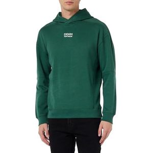 TOM TAILOR Denim Heren Relaxed Fit Hoodie in Cutline-look, 10778-Hunter Green, XXL