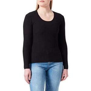 s.Oliver Dames trui Crew Neck, lange mouwen, zwart, 48, zwart, 48