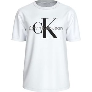 Calvin Klein Jeans Heren Seizoensgebonden Monologo Tee S/S T-shirts, Helder Wit, S