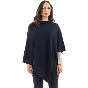 Dalle Piane Cashmere - Poncho van gemengd kasjmier - Made in Italy - Dames, Kleur: Blauw