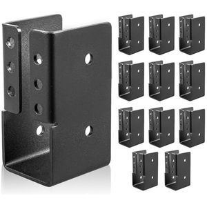 TROPTOLKY 12 STKS Verborgen Joist Hangers, Verborgen Flens Light Joist Hanger voor Houten Rail, 2 ""x 4"" Q235 Stalen Joist Beugels