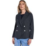 Street One Dames Trenchcoat met twee rijen knopen in Blauw, in size: 34