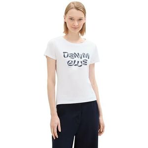 TOM TAILOR Denim T-shirt voor dames, 20000 - wit, XXL
