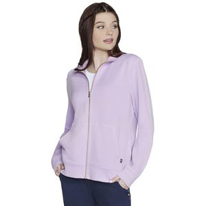 Skechers Dames jas met ronde hals en roségouden rits, Orchidee Bloei, L