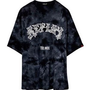 Replay Oversized T-shirt van katoen voor jongens, 010 Tie & Dye Black, 8 Jaar