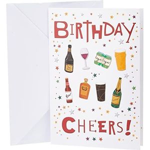 Traditionele verjaardagskaart Verjaardag - 7 x 5 inch - Piccadilly Groeten, rood|geel|zwart|bruin|eiken