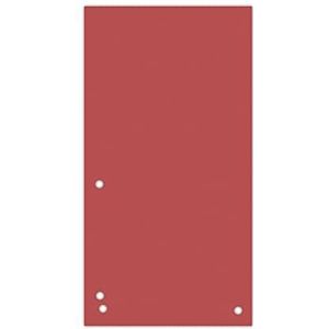 DONAU 100 stuks scheidingsstroken/kleur: rood / 1/3 A4 van 190 g/m² gerecycled karton / 4-voudige perforatie / 23,5 x 10,5 cm/geperforeerde/scheidingsbladen map register tabbladen/Made in EU