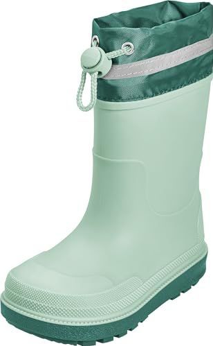 Playshoes Jongens Unisex kinderen rubberlaarzen, groene manchet, 24 EU, Groene manchet, 24 EU