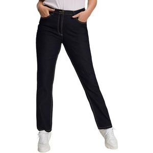 Ulla Popken Damesjeans, donkerblauw (dark blue denim), 42W / 30L