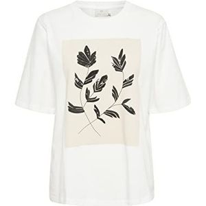 KAFFE Dames T-shirt met korte mouwen, bedrukt, grafisch, krijt, L