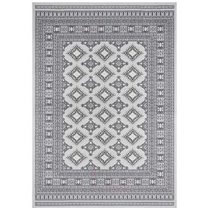 Nouristan Oosters laagpolig tapijt Sao Buchara steengrijs, 160x230 cm