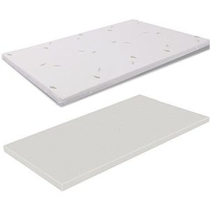 MiaSuite H3 Topper matras met afneembare overtrek, Memory Foam, beige, A eenpersoonsbed, 130 x 200 x 3 cm