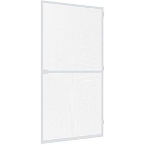 Rhino Insect Screen insectenwerende deur spanraam vliegengaas aluminium frame voor deuren individueel in te korten, insectenbescherming, 100 x 210 cm, wit, 04346