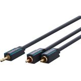Clicktronic Stereo Tulp (m) - 3,5mm Stereo Jack (m) Kabel - Verguld - 1 meter - Zwart