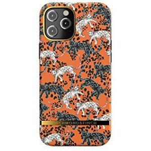 RICHMOND & FINCH Compatibel met iPhone 12 Pro Max telefoonhoes, 6,7 inch, oranje luipaardbehuizing, volledig beschermende telefoonhoes