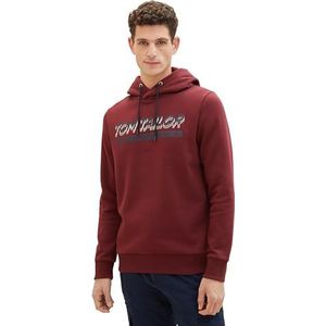 TOM TAILOR Sweatshirt voor heren, 10574 - Tawny Port Red, M