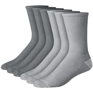Hanes Heren Max Gewatteerde Crew Sokken, vochtafvoerend met geurcontrole, Multi-Pack, grijs/houtskool-6 Pack, 4,5-12 UK (Pack van 6), Grijs/Houtskool - 6 Pack, 37.5-46 EU
