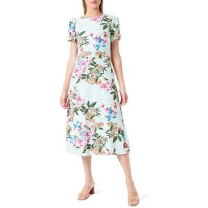 Swirlie dames midi-jurk, lichtgroen, meerkleurig, S