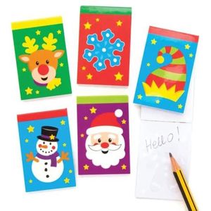 Baker Ross AX593 15 Kleine Kerstmis Notitieboekjes - 12 Stuks, Tekenblokken Voor Kinderen, Ideaal Vulmiddel Voor Feesttassen