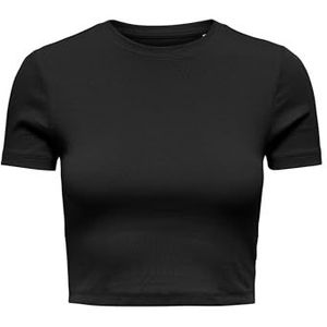 Bestseller A/S ONLBETTY S/S Top CC JRS Short met ronde hals, zwart, L