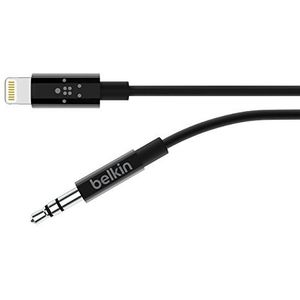 Belkin 3,5mm-audiokabel van 1,8 m met Lightning-connector (MFi-gecertificeerde Lightning-naar-AUX-kabel voor iPhone 13, 13 Pro, 13 Pro Max, 13 mini, 12, 12 Pro, 12 Pro Max, XS, XR, SE, en meer) Zwart