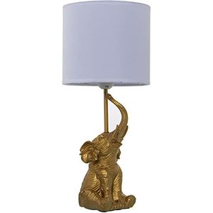 Tafellamp met olifant van kunsthars in goud, 20 x 46 cm