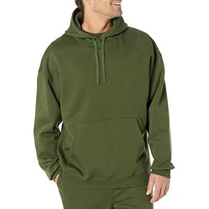 Amazon Essentials Oversized hoodie voor heren (verkrijgbaar in Big & Tall), donker olijf, L