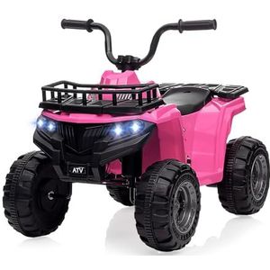 Elektrische quad, 12 V, kinderquad, elektrische auto voor kinderen, ATV, 12 V op batterijen werkende speelgoedauto, led-lampjes voor jongens en meisjes vanaf 2-5 jaar