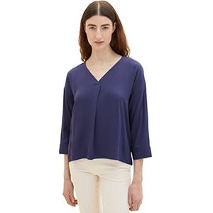 TOM TAILOR Dames blouse 1035248, 11331 - Atlantic Ocean Blue, 36