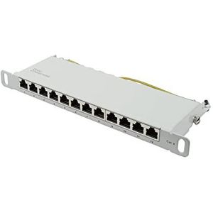 Good Connections 10"" patchpaneel/patchveld - voor 10 inch wandbehuizingen/netwerkkasten - Cat. 6, 250 MHz - geschikt voor GIGABIT - 12-poort - 0,5 HE - afgeschermd - openen zonder gereedschap -
