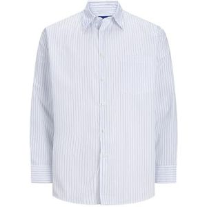 JACK & JONES Jorbill Poplin Oversized shirt voor heren, Cornflower blue, XL