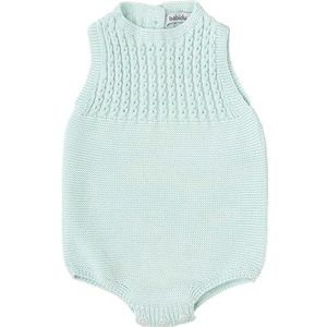 BABIDU gebreid, model souvenir, mouwloos rompertje met gevlochten stof op de borst, uniseks baby, verde en dos tonos, 1 meses