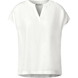 Blouse - Offwhite - Korte Mouwen - Ronde Hals - Zonder Zak