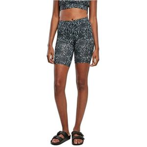 Urban Classics Dames Dames Tie Dye High Waist Cycle Shorts, Zwart/Wit, 4XL, zwart/wit, 4XL