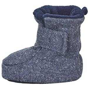 Sterntaler Babypantoffels voor jongens, baby melange babyschoen - pantoffels baby - mid-top babyschoen met antislip kunststof zool - middenblauw, blauw, 18 EU