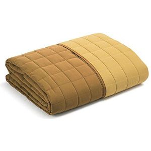 Caleffi - Modern sprei, gewatteerd, 100% polyester, eenkleurig, eenpersoonsbed, goud