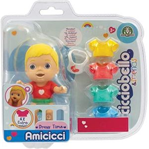 Cicciobello Amicicci Dress Time CC016000, Giochi Preziosi Amicicci Dress Time met 4 extra kleurrijke outfits en slabbetjes, voor meisjes vanaf 3 jaar, CC016000