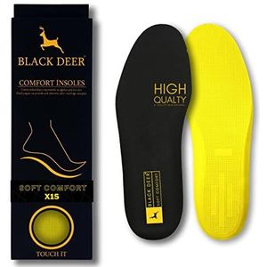 BLACK DEER Orthopedische Comfort Sport Inlegzolen, demping en ademend, voor dames en heren, zolen voor dagelijks gebruik en beroep, maat 36-45 (42)