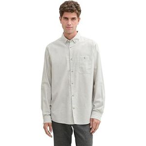 TOM TAILOR heren overhemd, 36695 - Offwhite Structured Stripe, XXL