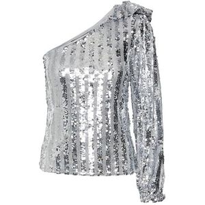 VMEFI ONE Shoulder LS TOP JRS, Zilverkleurig., L