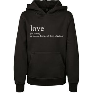 Mister Tee Kids Love Definition Hoody, jongens en meisjes, verkrijgbaar in vele maten 110/116 tot 158/164, zwart, 122-128