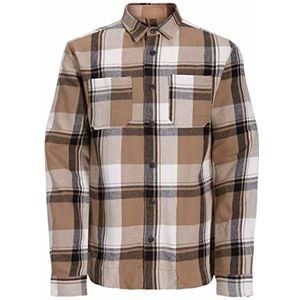 JACK & JONES Heren Jprblalogan Check Overhemd L/S Sn Shirt met lange mouwen, lead grey, S