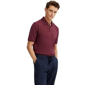 bugatti Poloshirt voor heren, basic, korte mouwen, moderne pasvorm, 980-bordeaux, L