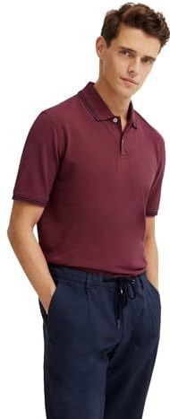 Bugatti - Polo - Katoen - Met Contrasterende Strepen en Borduursel op de Borst