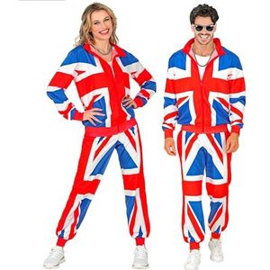 W WIDMANN Trainingspak, United Kingdom, jaren 80-outfit, joggingpak, vlag Verenigd Koninkrijk, carnavalskostuum