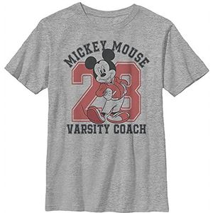 Disney Characters Varsity Mouse Boy's Crew Tee, Athletic Heather, X-Small, Athletic Heather, XS
