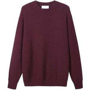 Diana Studio - Kraag van kasjmier en wol, heren, lange mouwen, casual fit, bordeaux, L, bordeaux., L-XXL