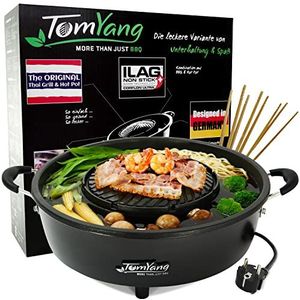 TomYang BBQ - Elektrische Thai BBQ Grill en Hot Pot - Tafelgrill en Fondue met Zwitserse coating