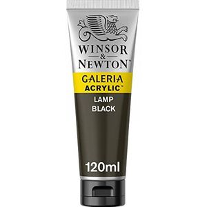Winsor & Newton 2131337 Galeria acrylverf, hoge pigmentatie, lichtecht en verouderingsbestendig, romige vloeiende consistentie - 120ml Tube, Lamp Black